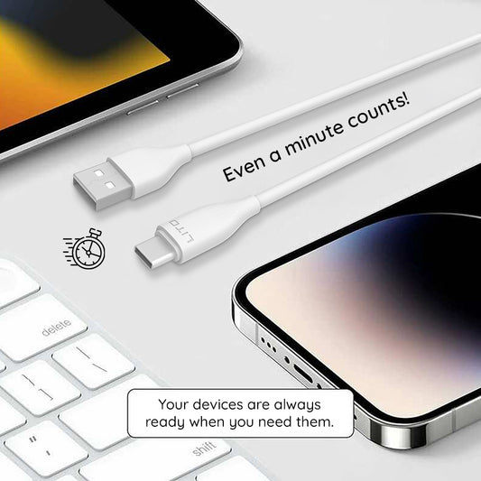 Cavo Dati e Ricarica USB-A - USB-C Lito LD03T, 18W, 1m, Bianco