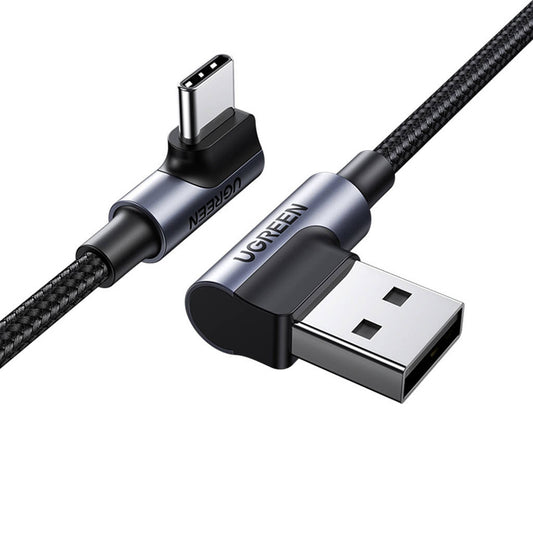 Cavo Dati e Ricarica USB-A - USB-C UGREEN US176 Angled, 18W, 3m, Grigio