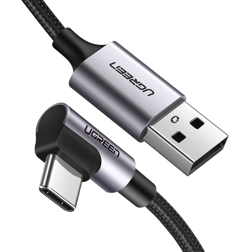 Cavo Dati e Ricarica USB-A - USB-C UGREEN US284 Angled, 18W, 0.5m, Grigio