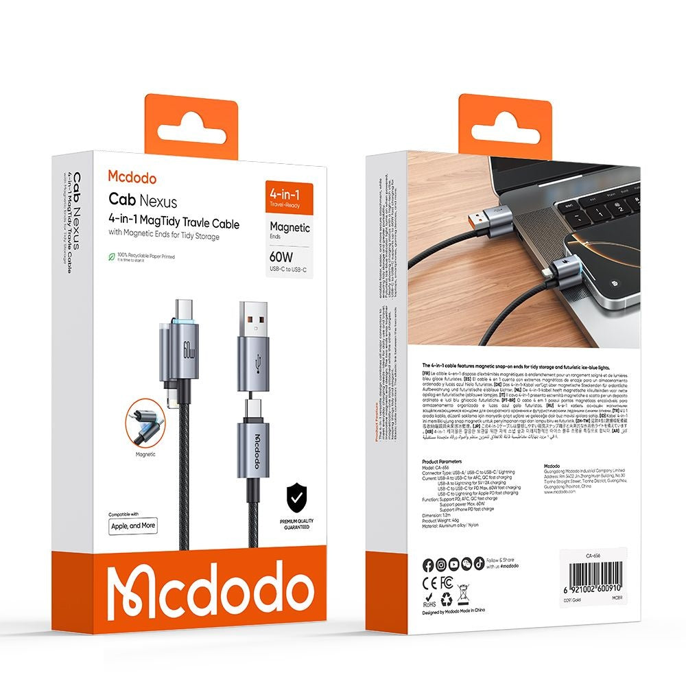 Cavo Dati e Ricarica USB-A / USB-C - USB-C / Lightning McDodo CA-6560, 60W, 1,2m, Nero