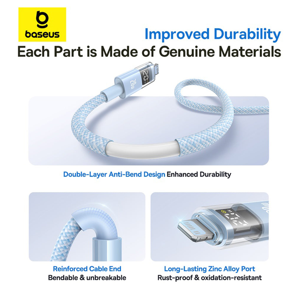 Cavo Dati e Ricarica USB-C - Lightning Baseus Display 2, 20W, 2m, Blu P10382703311-01