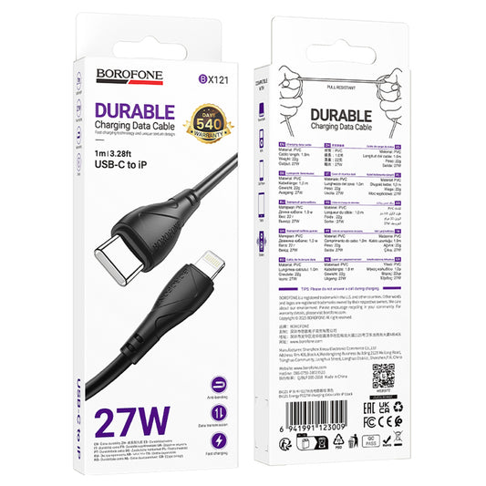 Cavo Dati e Ricarica USB-C - Lightning Borofone BX121 Energy, 27W, 1m, Nero