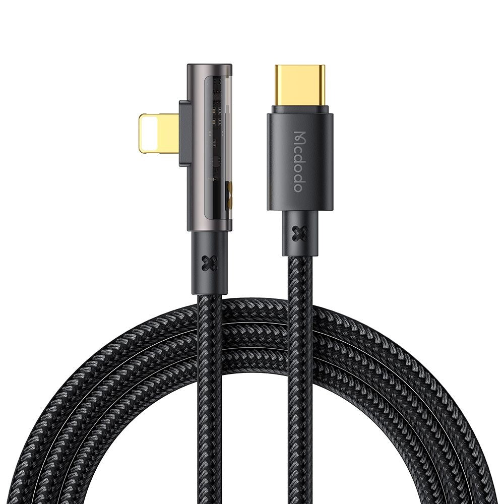 Cavo Dati e Ricarica USB-C - Lightning McDodo CA-3390 Angled, 36W, 1.2m, Nero
