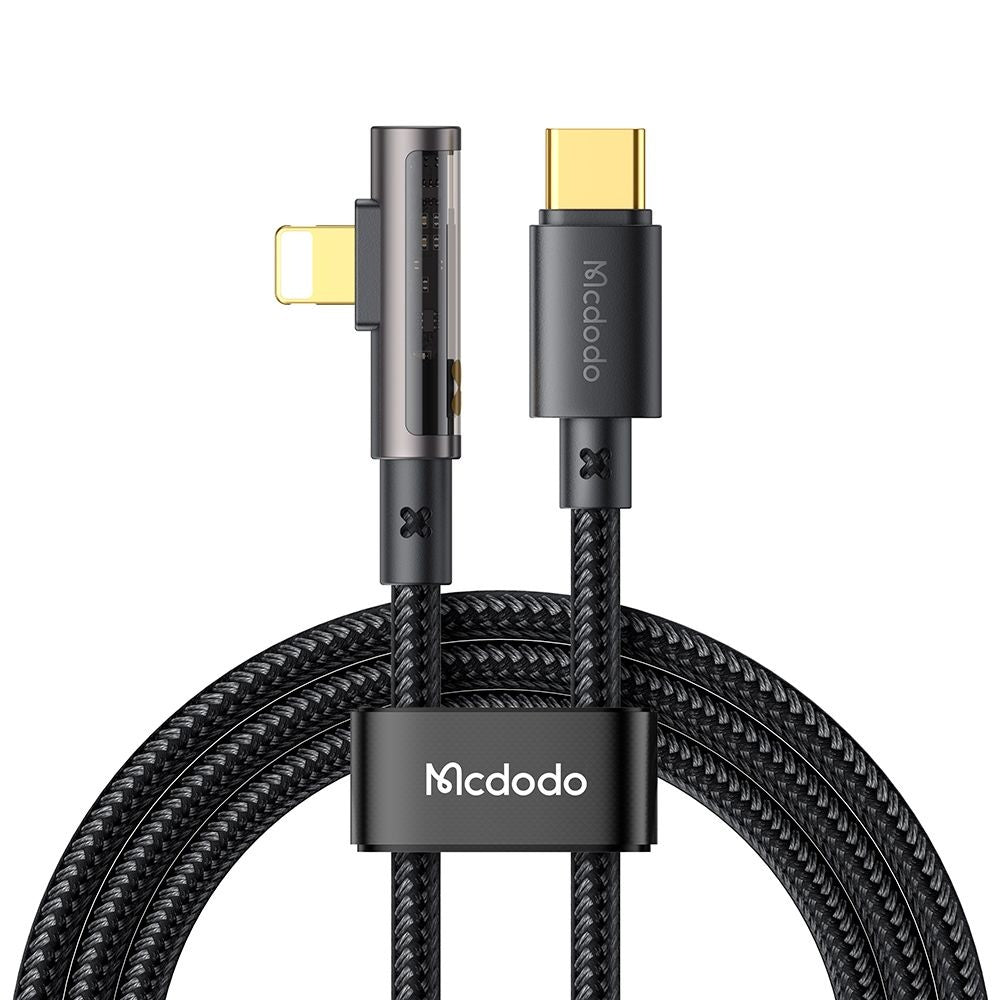 Cavo Dati e Ricarica USB-C - Lightning McDodo CA-3390 Angled, 36W, 1.2m, Nero