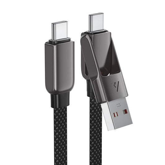 Cavo Dati e Ricarica USB-C - USB-A / USB-C Acefast C13-04, 60W, 1.2m, Nero