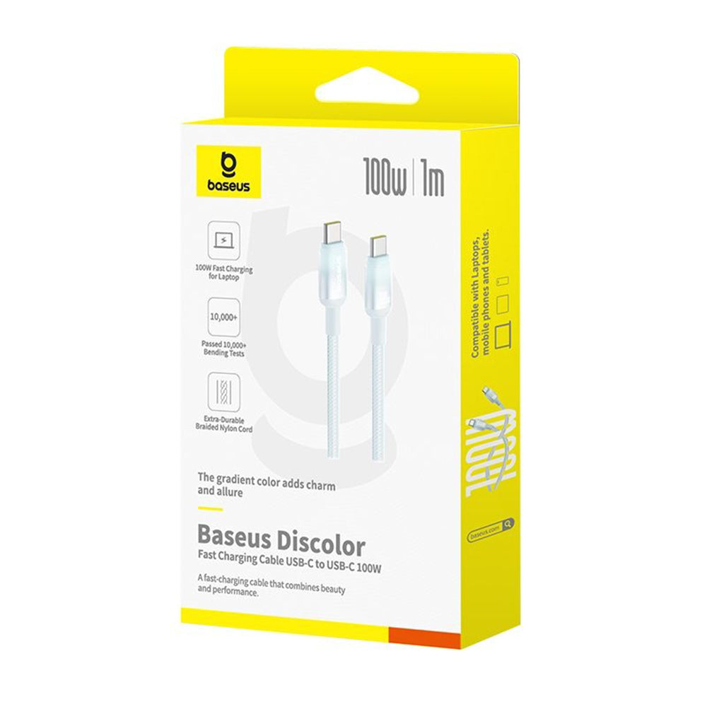 Cavo Dati e Ricarica USB-C - USB-C Baseus Discolor, 100W, 1m, Blu Verde E0420702