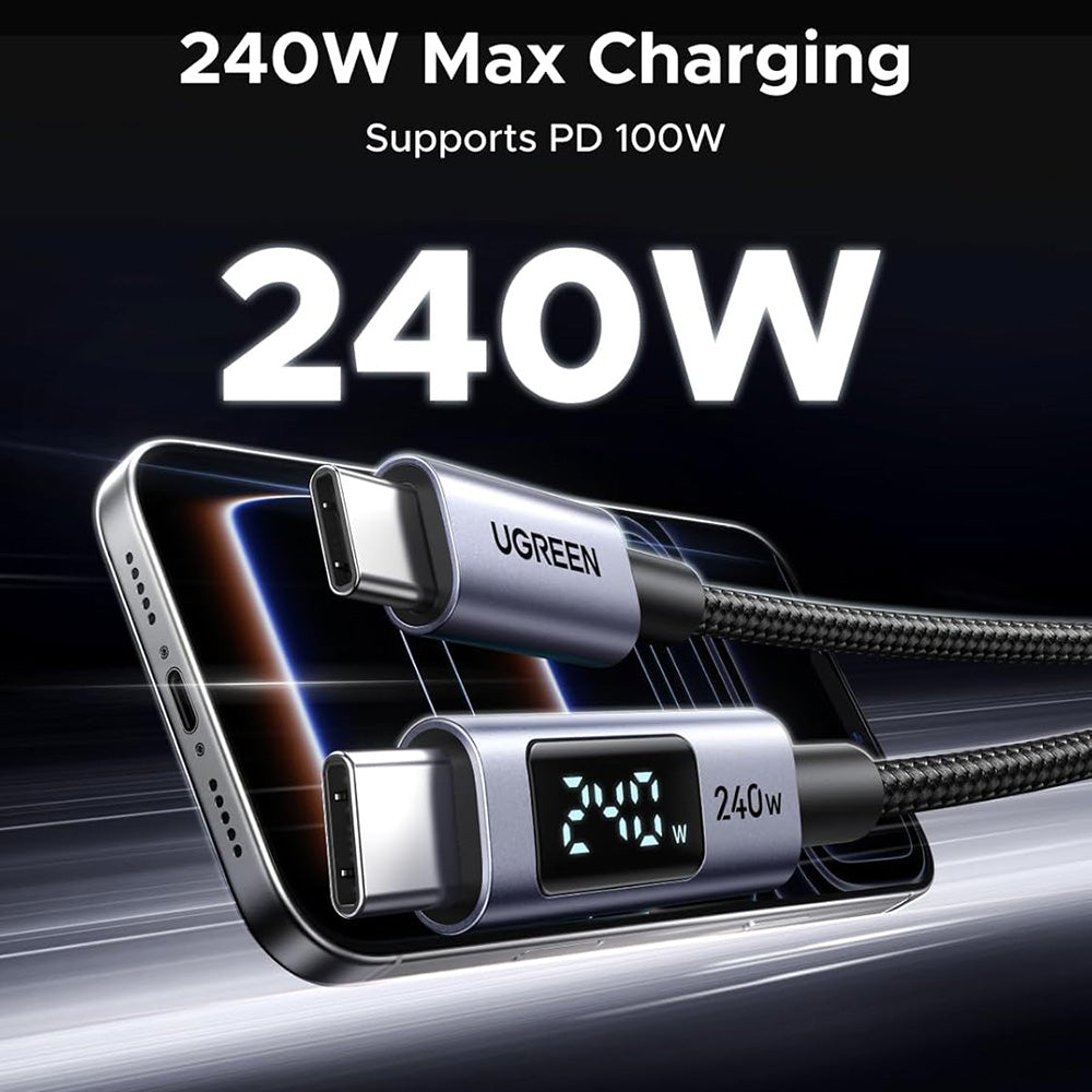 Cavo Dati e Ricarica USB-C - USB-C UGREEN 65866 Display, 240W, 1m, Grigio