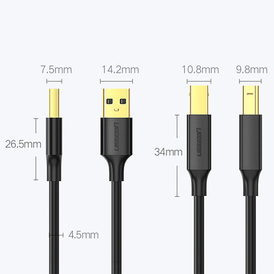 Cavo per stampante UGREEN US135, USB-A - USB-B, 1m, nero
