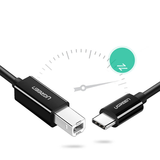 Cavo stampante UGREEN US241, USB-C - USB-B, 2 m, nero