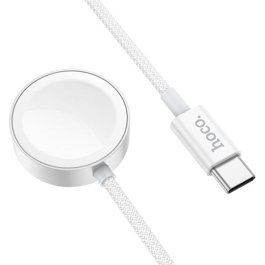 Caricabatterie Wireless HOCO CW59 per Apple Watch / Samsung Galaxy Watch Series, USB-C, Bianco