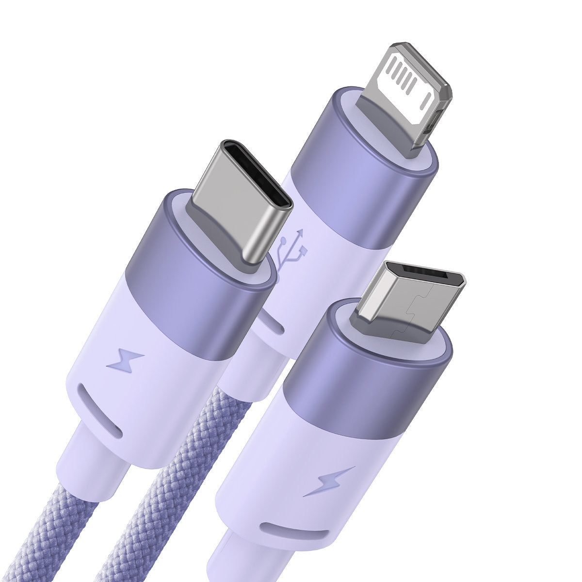 Cavo di Ricarica USB-A - Lightning / microUSB / USB-C Baseus StarSpeed 3in1, 20W, 1.2m, Viola CAXS000005
