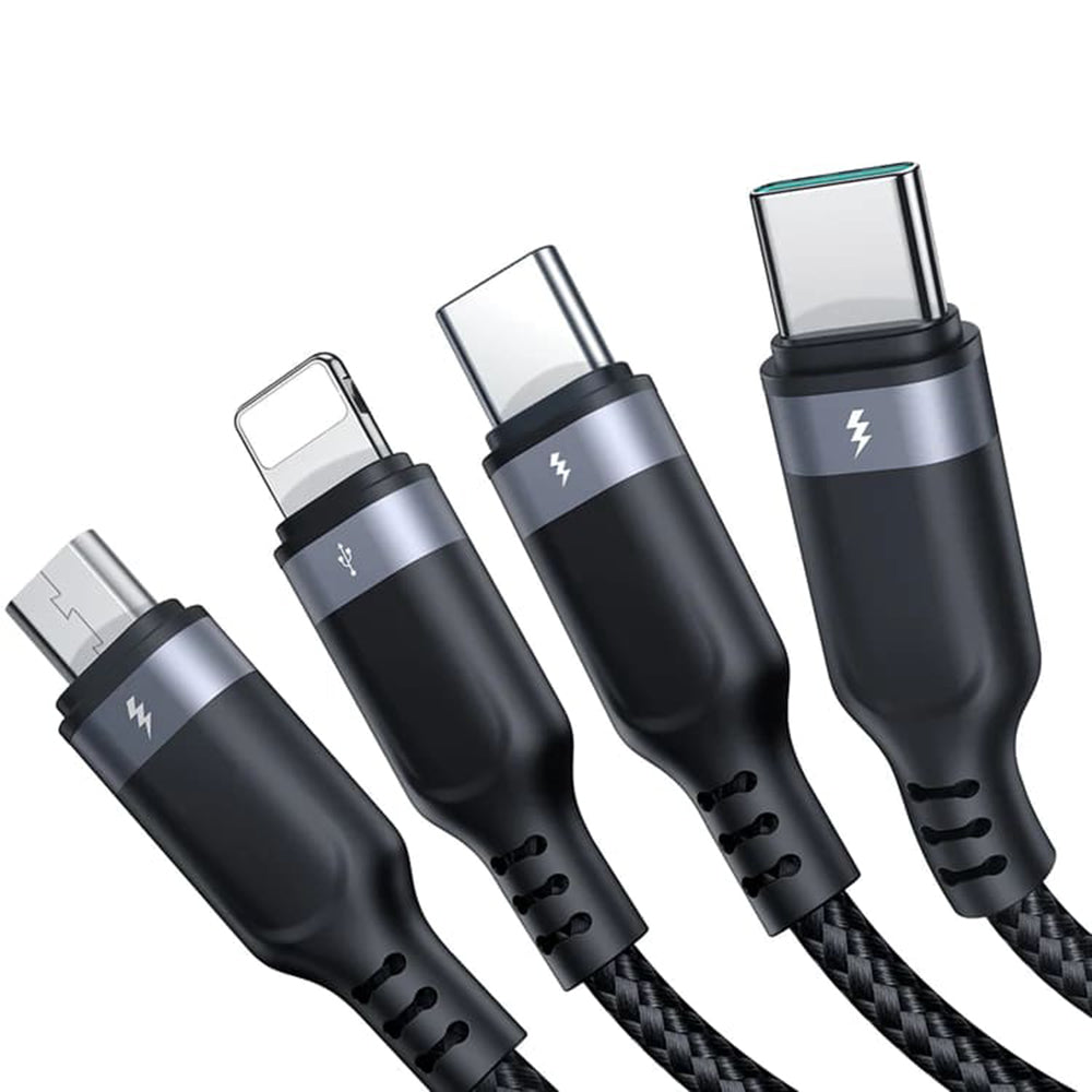 Cavo di ricarica USB-A - Lightning / microUSB / 2 x USB-C Joyroom S-1T4018A18 4in1, 20W, 1,2 m, nero