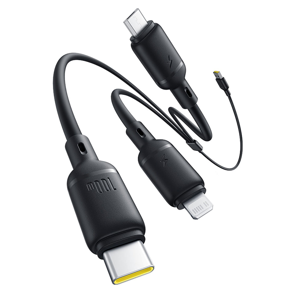 Cavo di Ricarica USB-A - Lightning / microUSB / USB-C Baseus Silky 3in1, 100W, 1.5m, Nero P10377705123-00