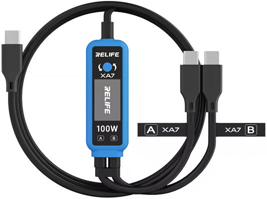 Cavo di Ricarica USB-C - 2 x USB-C Relife XA7 Display, 100W, 1,33m, Nero