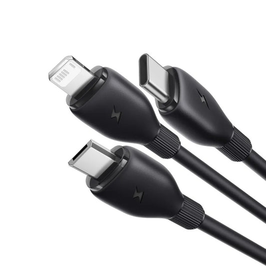 Cavo di Ricarica USB-C - Lightning / microUSB / USB-C Baseus Ultra Fast 3in1, 20W, 0.8m, Nero P10377501111-00