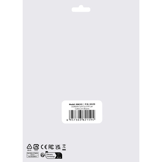 Cavo di rete UGREEN NW102, UTP, Cat6, 1m, nero