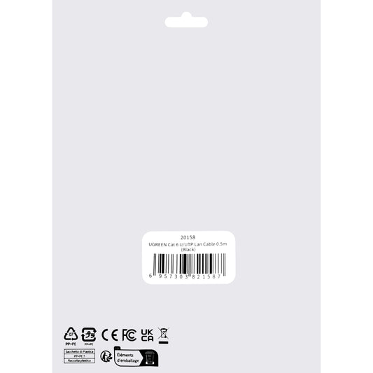 Cavo di rete UGREEN NW102, UTP, Cat6, 0,5 m, nero