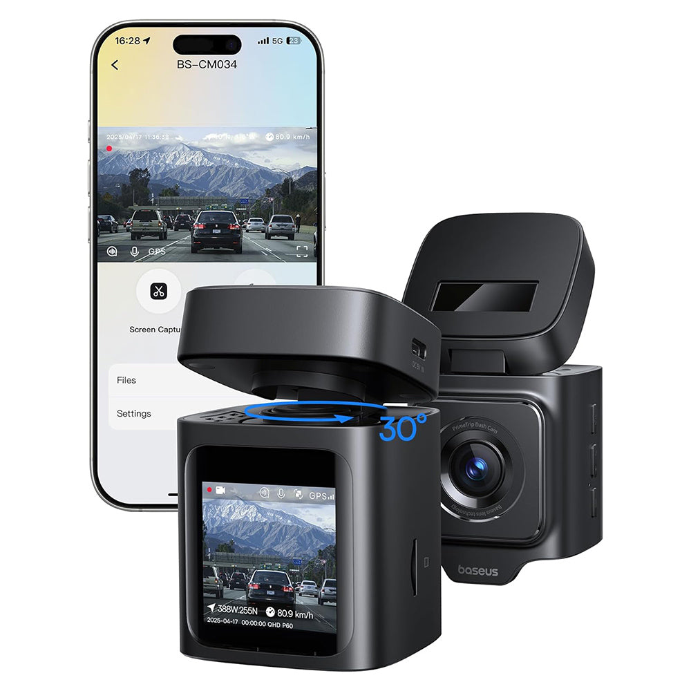 Dashcam Baseus PrimeTrip VD1, 3K, Wi-Fi, GPS, Display 1.54inch C10669000123-00