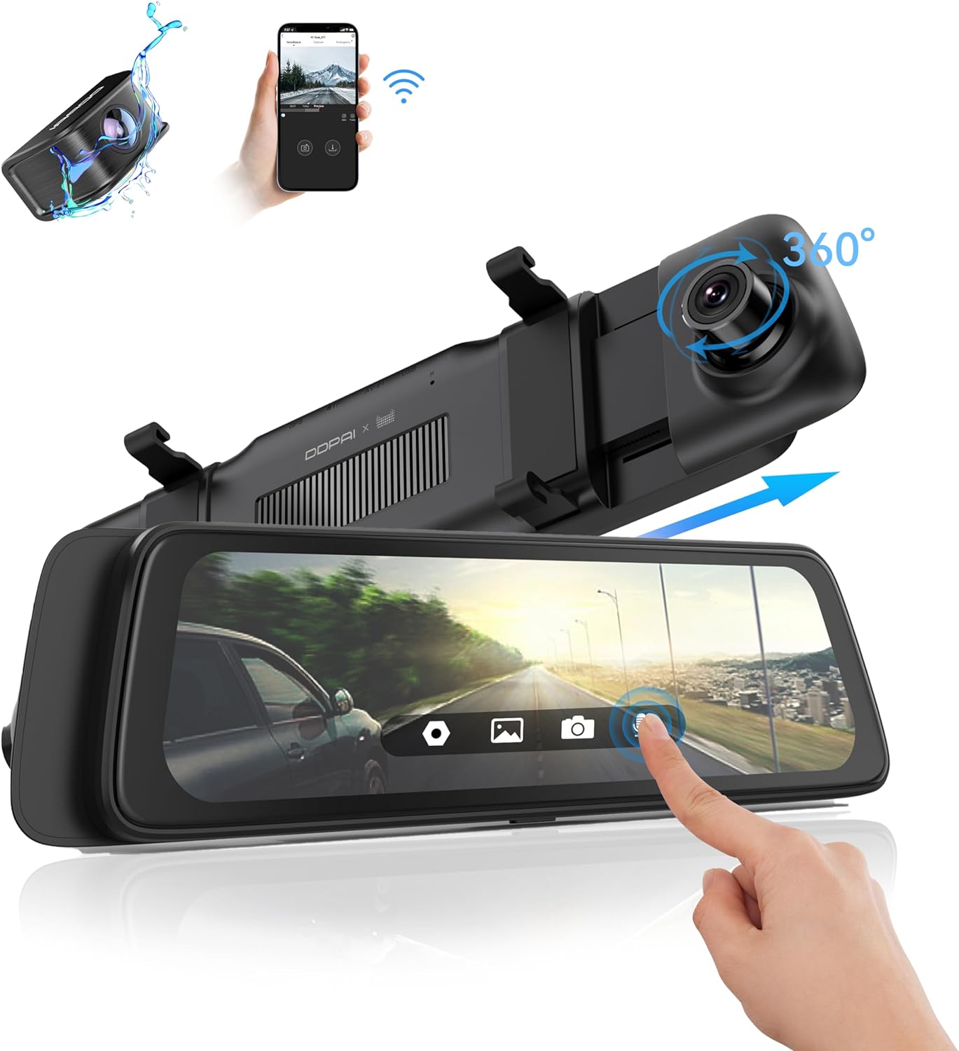 Telecamera Auto Anteriore e Posteriore DDPAI Mola E3, 2K, Wi-Fi