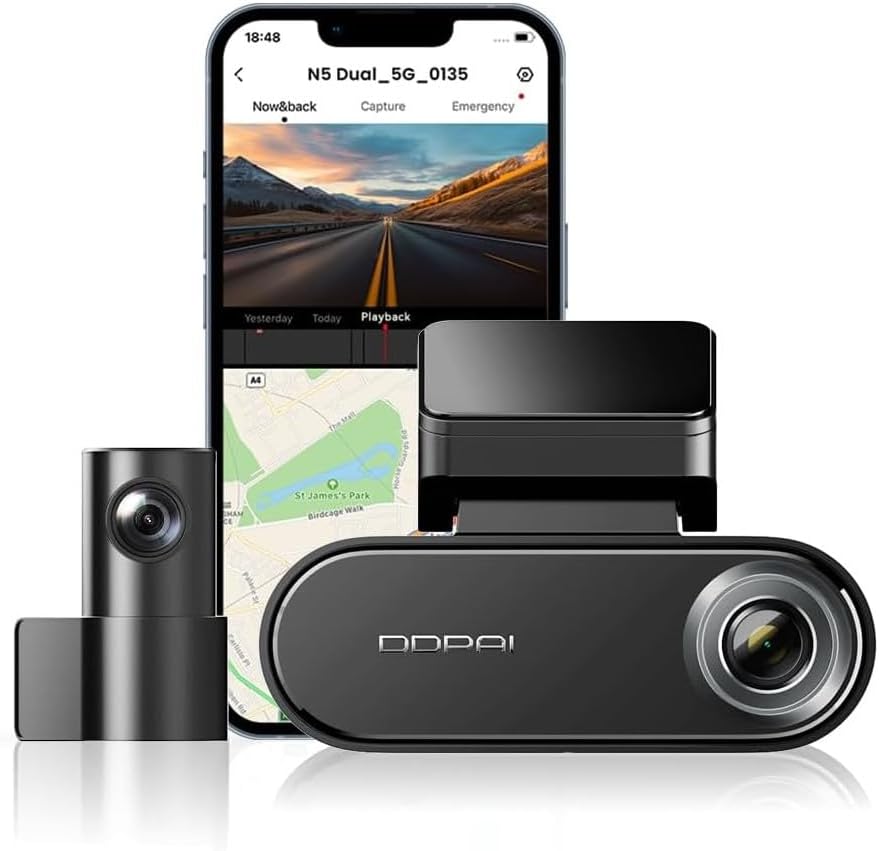 Telecamera Auto Anteriore e Posteriore DDPAI N5 Dual, 4K, Wi-Fi, GPS, AI