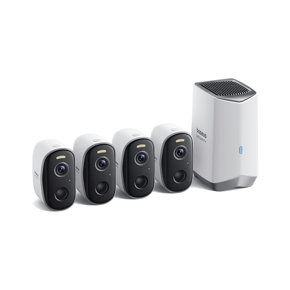 Telecamera di Sorveglianza Baseus N1, Wi-Fi, 2K, IP67, Esterno, Set 4 pezzi ACSLH-01
