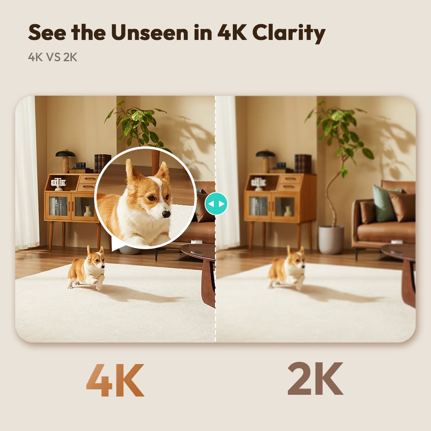 Telecamera di sorveglianza Botslab 3C Pro C224, Wi-Fi, 4K, per interni