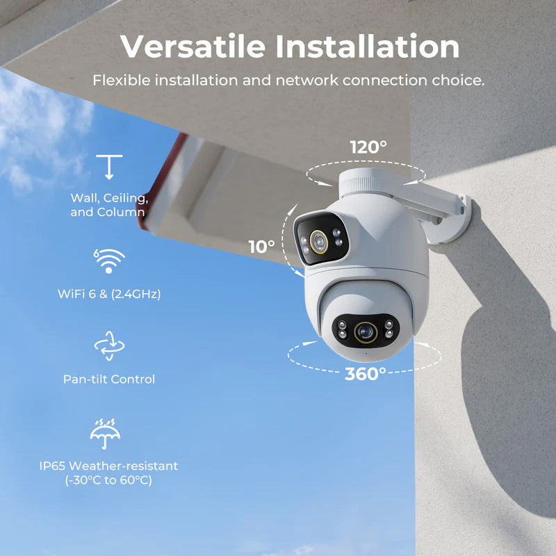 Telecamera di Sorveglianza iMILAB EC6 Dual, Wi-Fi, 3K, IP66, Esterno CMSXJ68A