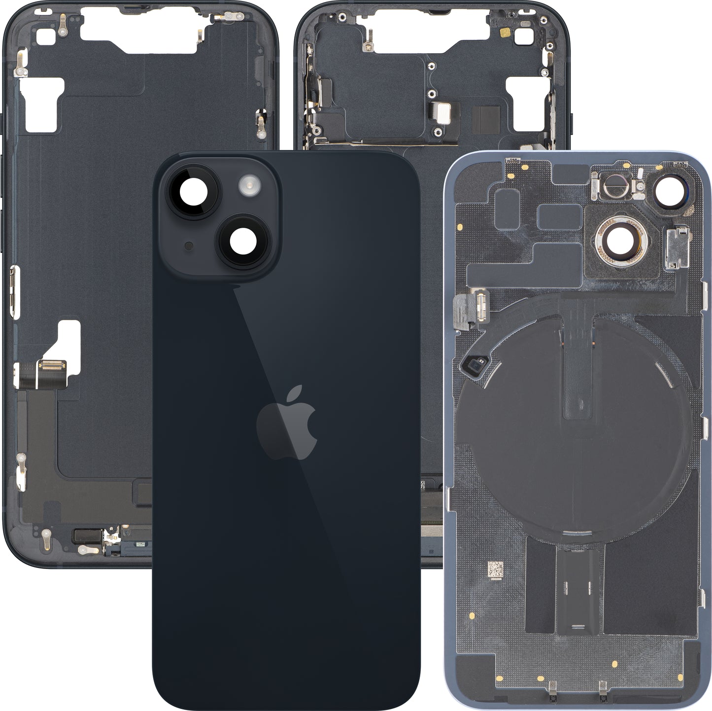 Copertura Batteria Apple iPhone 14, Con Scocca Centrale, Parti Complete, Nero (Midnight), Swap