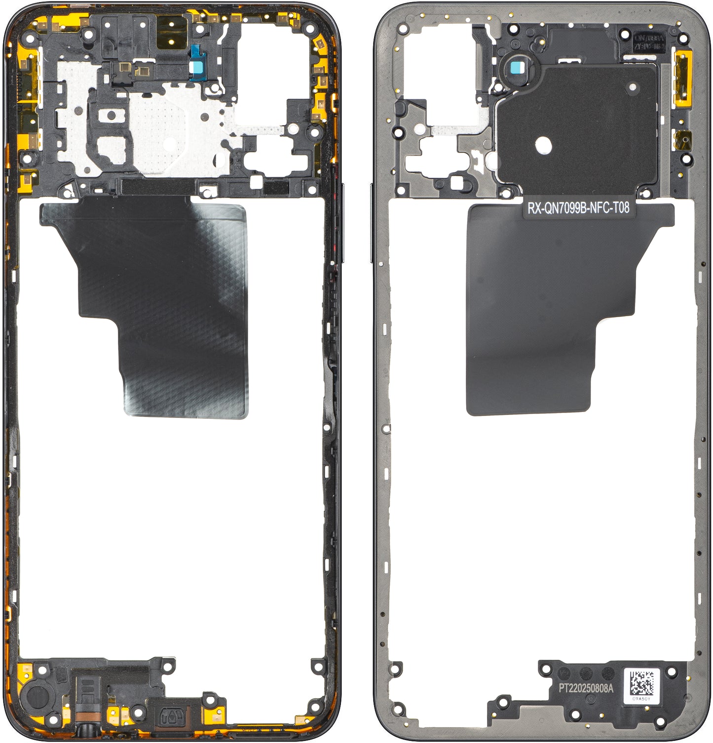 Custodia Centrale Honor X7c 5G / 200 Smart, Nera (Midnight Black), Service Pack 9707ABNA