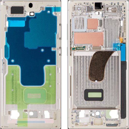 Custodia Mijloc Samsung Galaxy S23 Ultra S918, Crem, Service Pack GH96-15833B