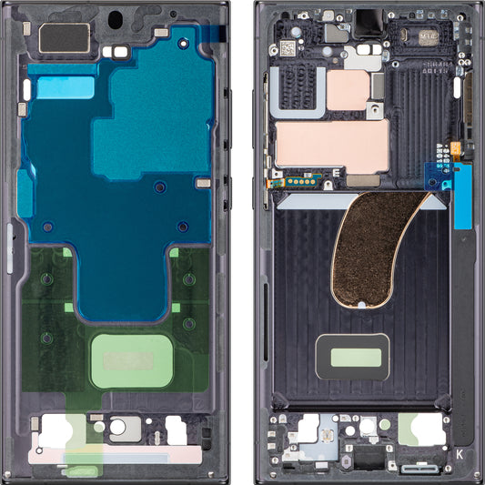 Custodia Mijloc per Samsung Galaxy S23 Ultra S918, Phantom Black, Service Pack GH96-15833A