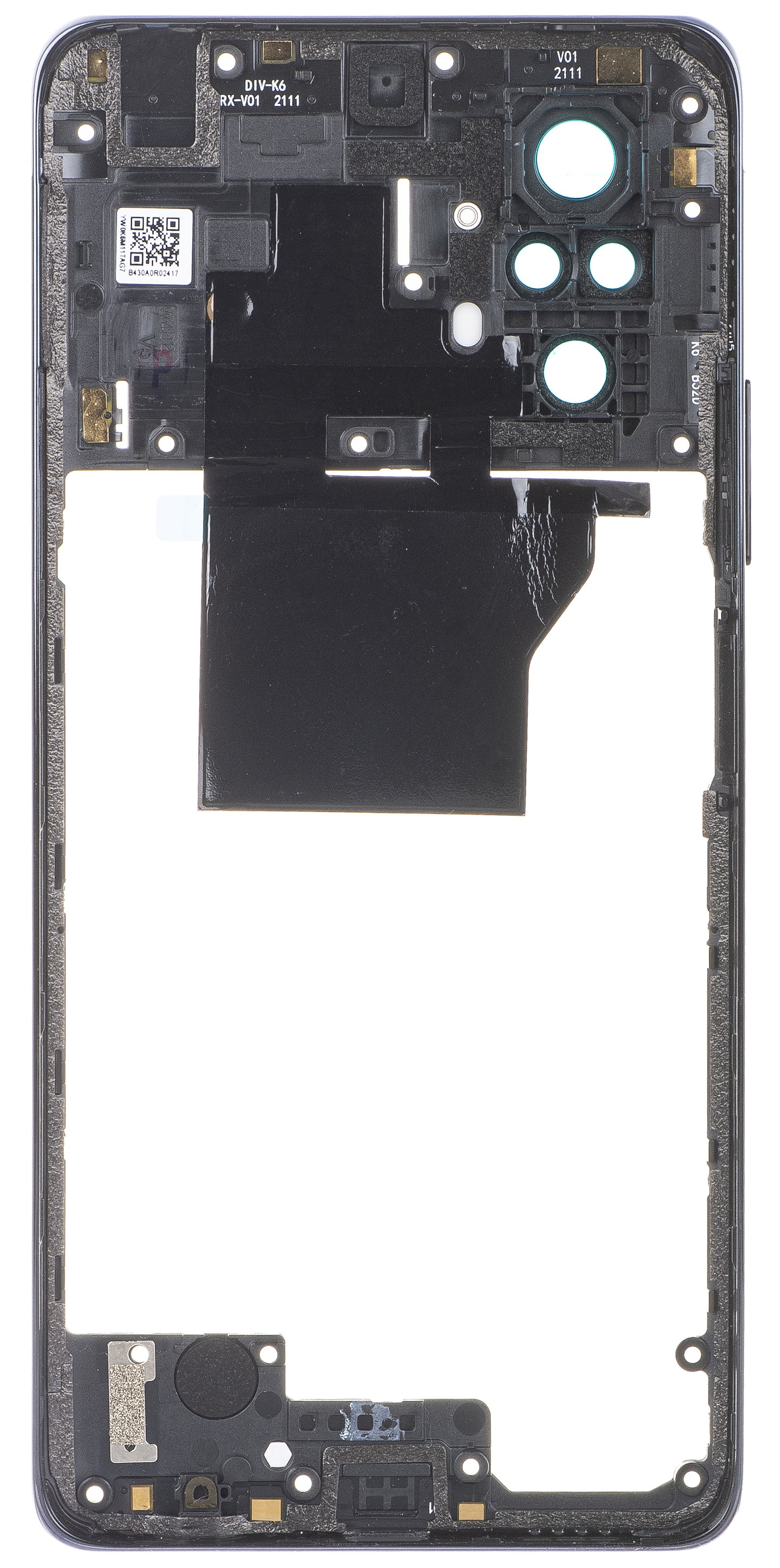 Middle Case - Rear Camera Glass Xiaomi Redmi Note 10 Pro, Gray