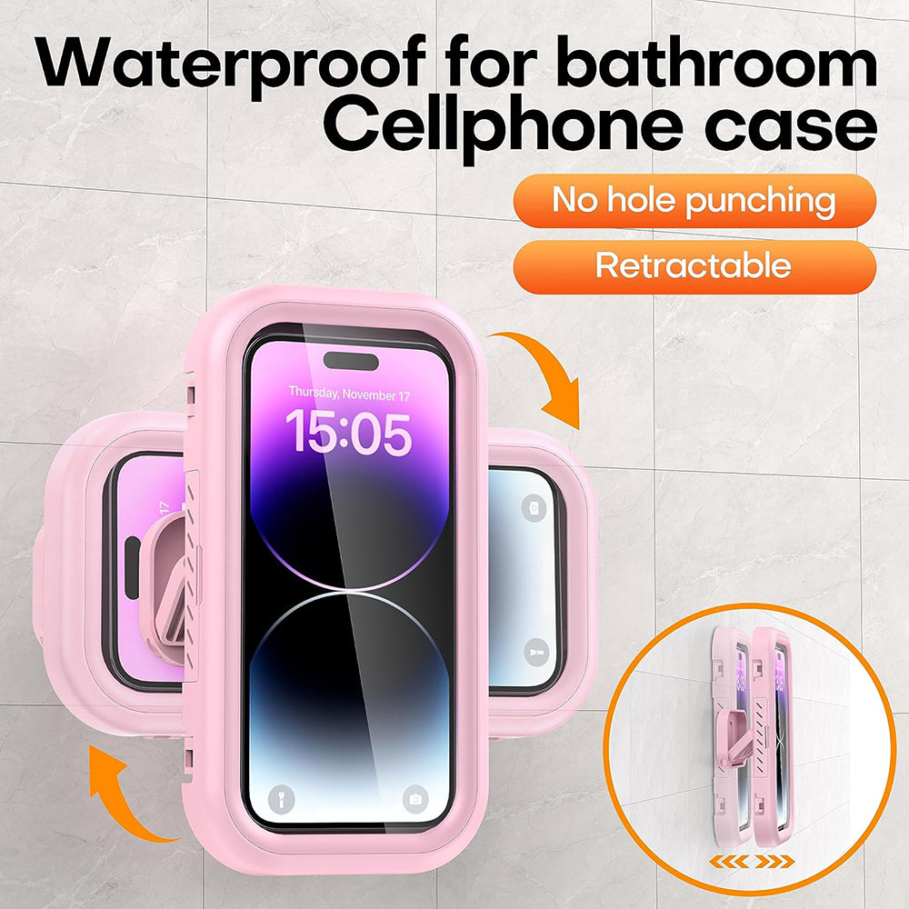 Custodia da Parete con Membrana Tattile Techsuit LC-999 per Telefono, Impermeabile, Rosa