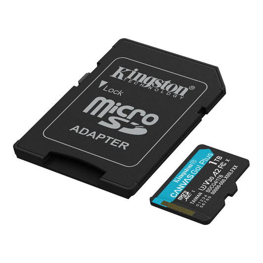 Scheda di Memoria microSDXC Kingston Canvas Go Plus Android A2, 1TB, Classe 10 / UHS-1 U3, Con Adattatore SDCG4/1TB