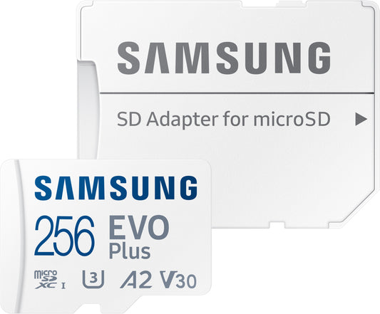 Scheda di memoria microSDXC Samsung Evo Plus, 256 Gb, Classe 10 / UHS-1 U3, con adattatore MB-MC256SA/EU MB-MC256SA/EU
