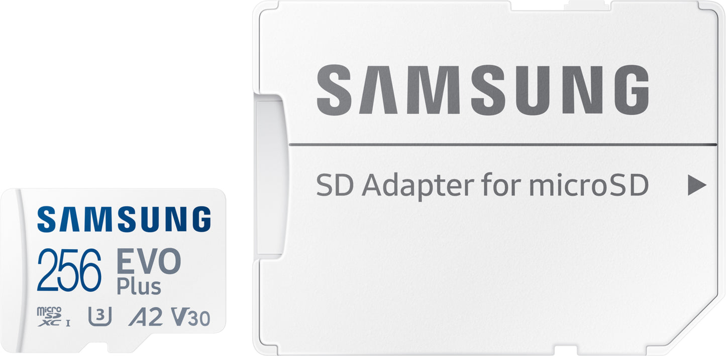 Scheda di memoria microSDXC Samsung Evo Plus, 256Gb, Classe 10 / UHS-1 U3, Con Adattatore MB-MC256SA/EU