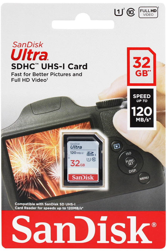 Scheda di Memoria SDHC SanDisk Ultra, 32Gb, Classe 10 / UHS-1 U1 SDSDUN4-032G-GN6IN