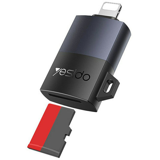 Lettore di schede Lightning Yesido GS38, microSD, Grigio