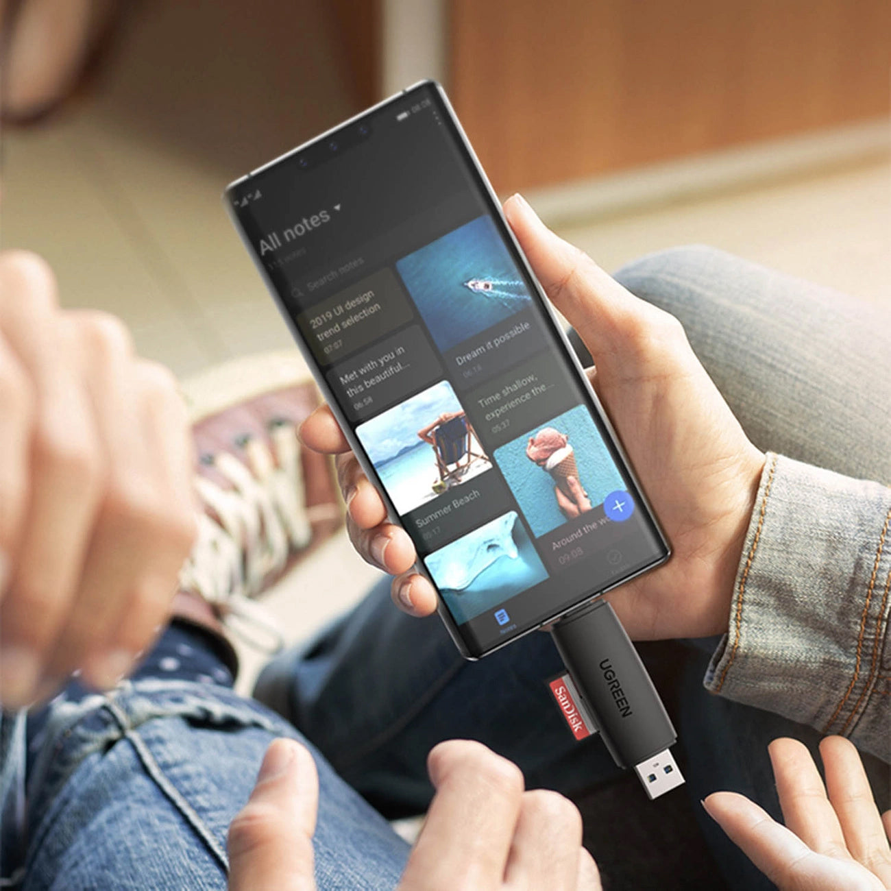 Lettore di schede USB / USB-C UGREEN CM304, SD - microSD, nero