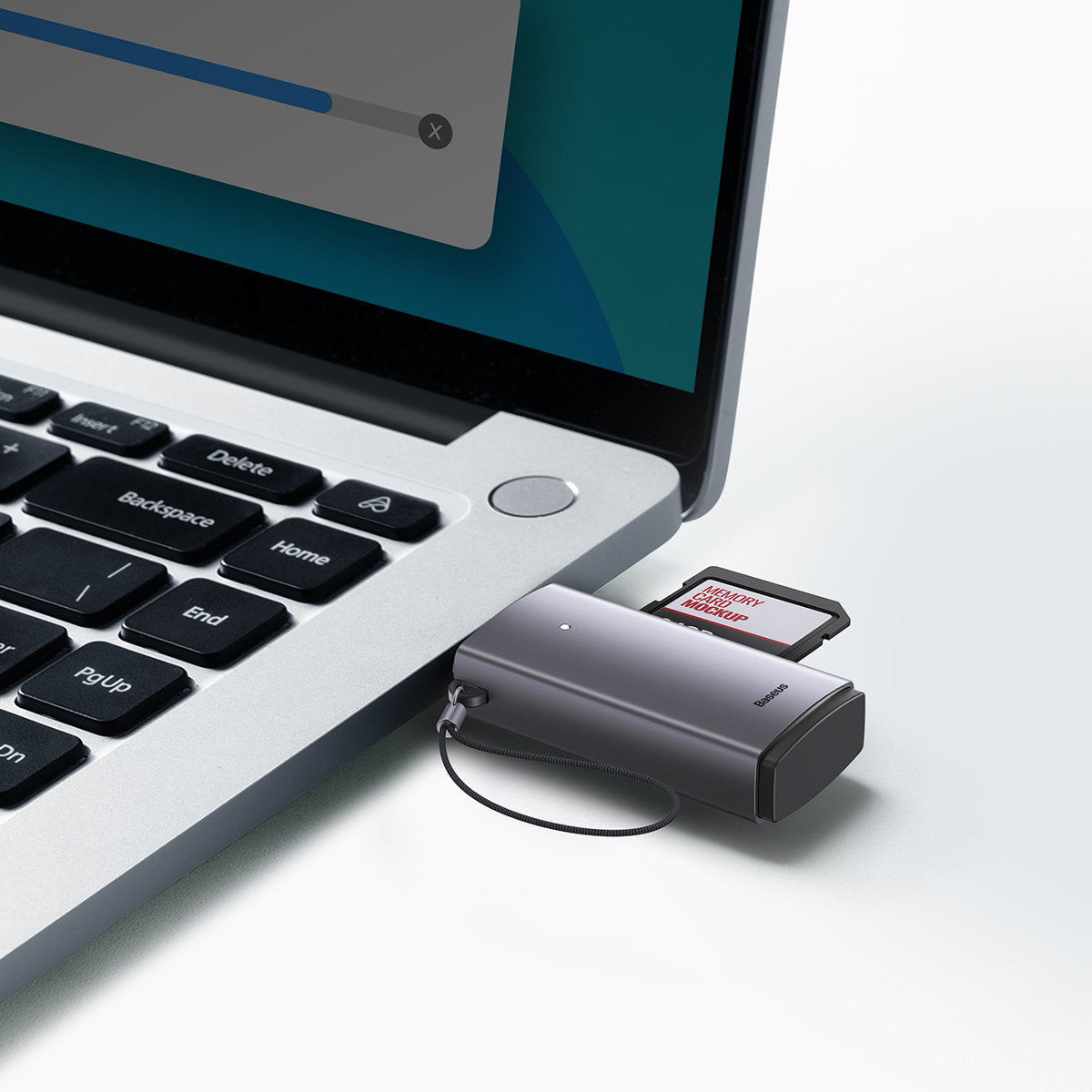 Baseus BS-OH069 Lettore di schede USB, SD - microSD, grigio WKQX060013