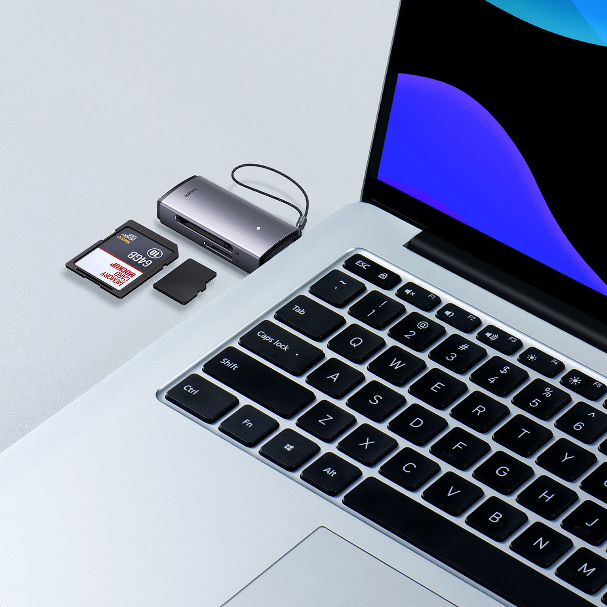 Baseus BS-OH069 Lettore di schede USB, SD - microSD, grigio WKQX060013