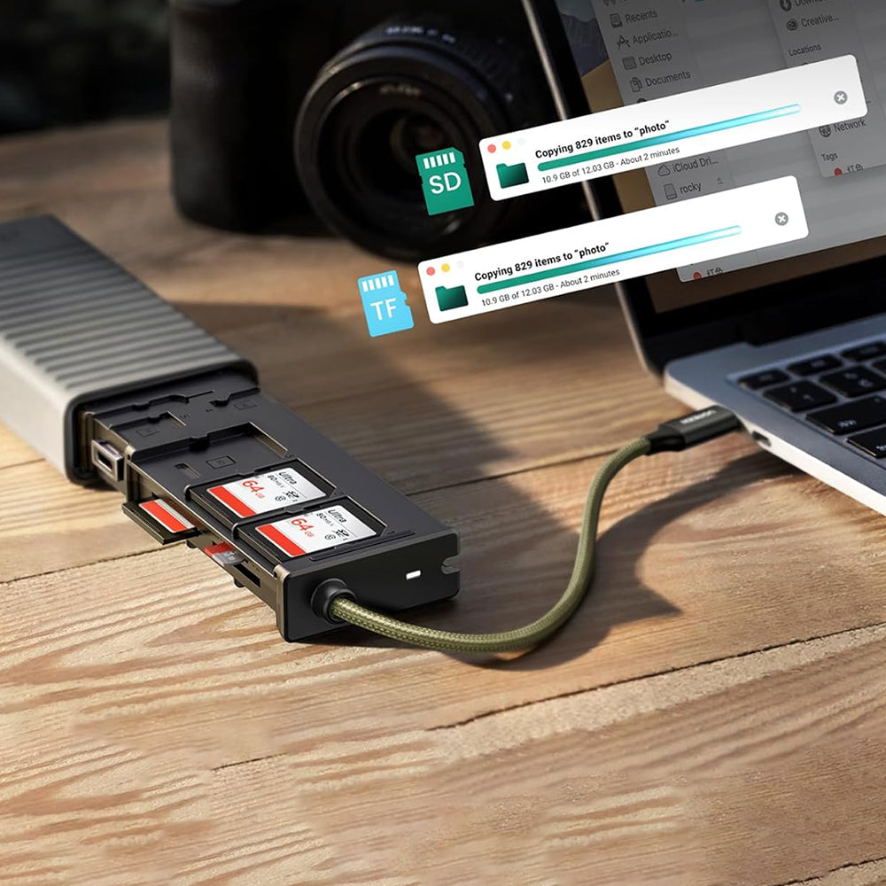 Lettore di schede USB / USB-C con Organizzatore UGREEN CM856 (55899), 2 x SD - microSD, Grigio