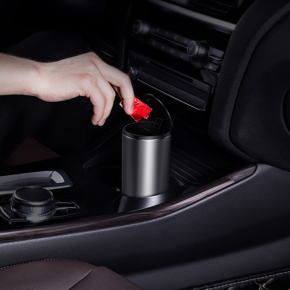 Baseus Gentleman Style Car Trash Can with 30 Bin Bags, Grey CRLJT-0G