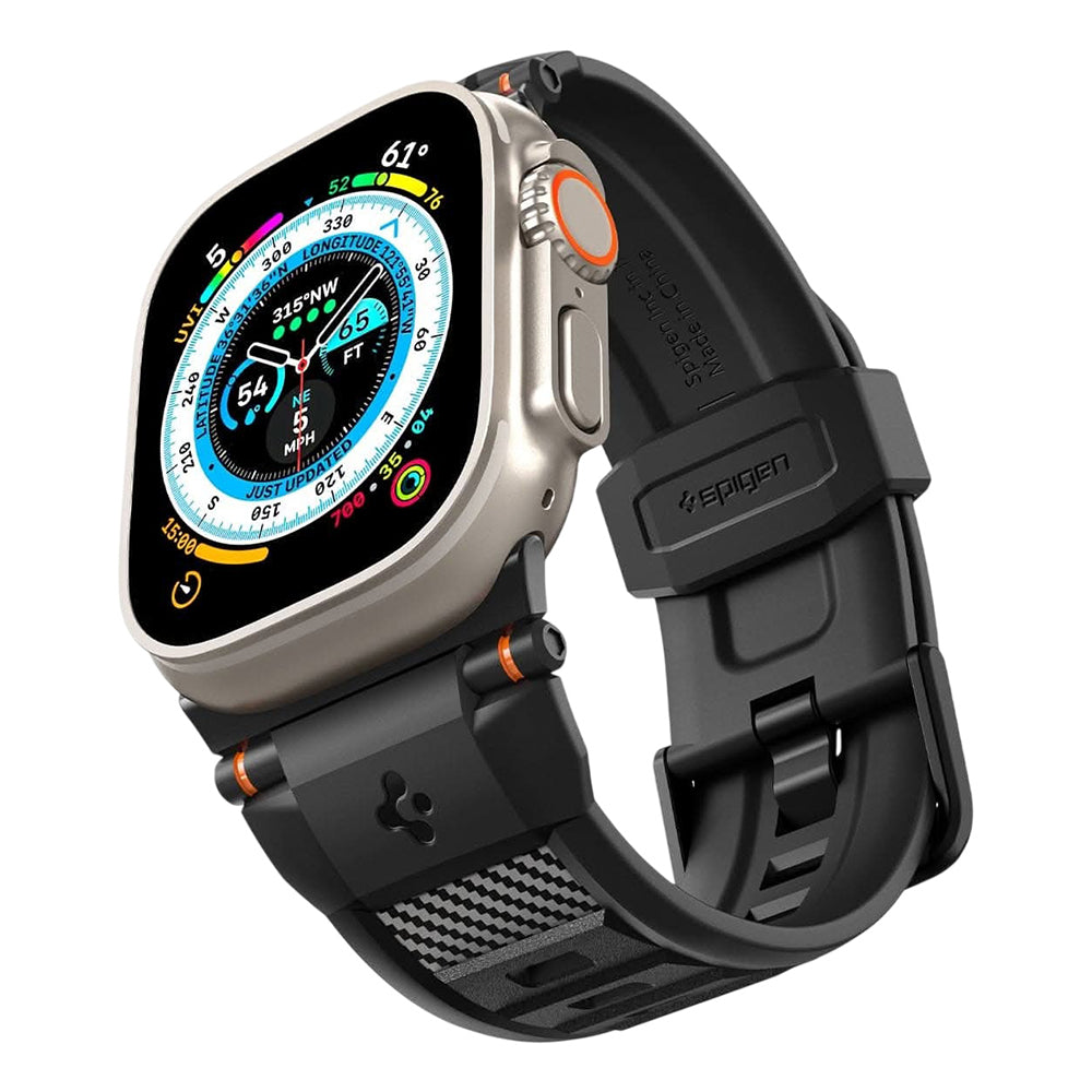 Cinturino Spigen Rugged per Apple Watch Serie 49 mm / 46 mm / 45 mm / 44 mm, Nero AMP07105