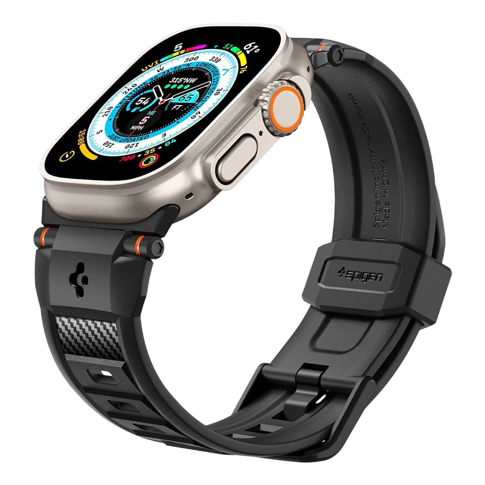 Cinturino Spigen Rugged per Apple Watch Serie 49 mm / 46 mm / 45 mm / 44 mm, Nero AMP07105