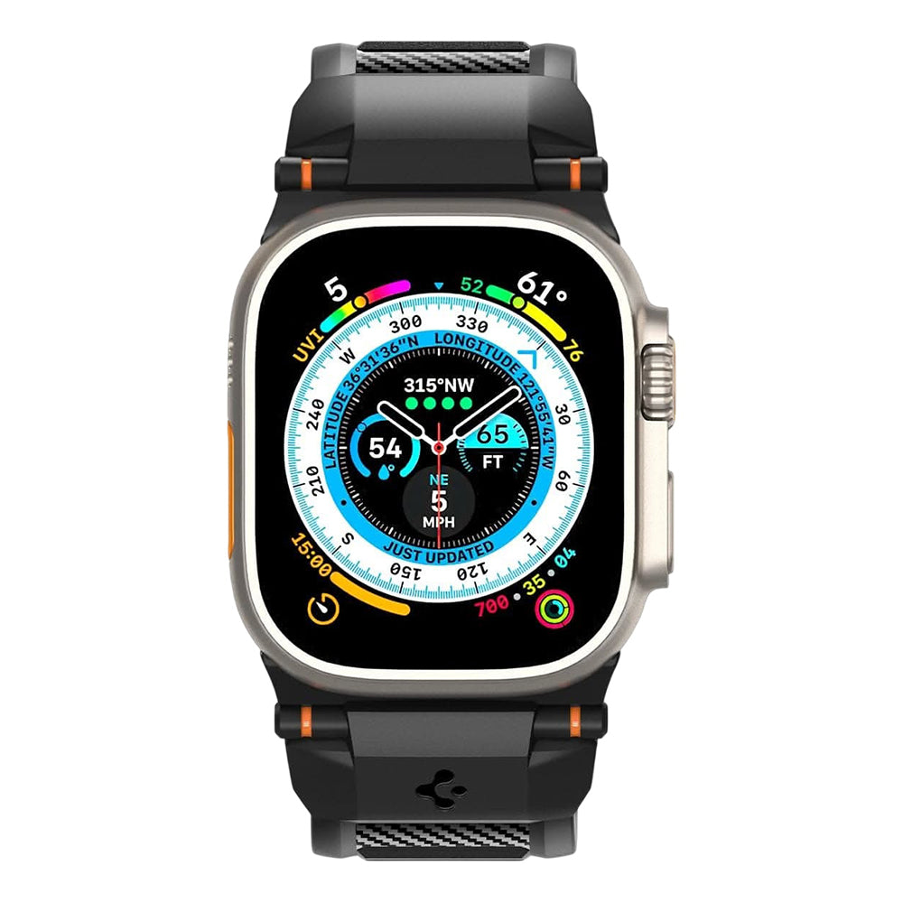 Cinturino Spigen Rugged per Apple Watch Serie 49 mm / 46 mm / 45 mm / 44 mm, Nero AMP07105