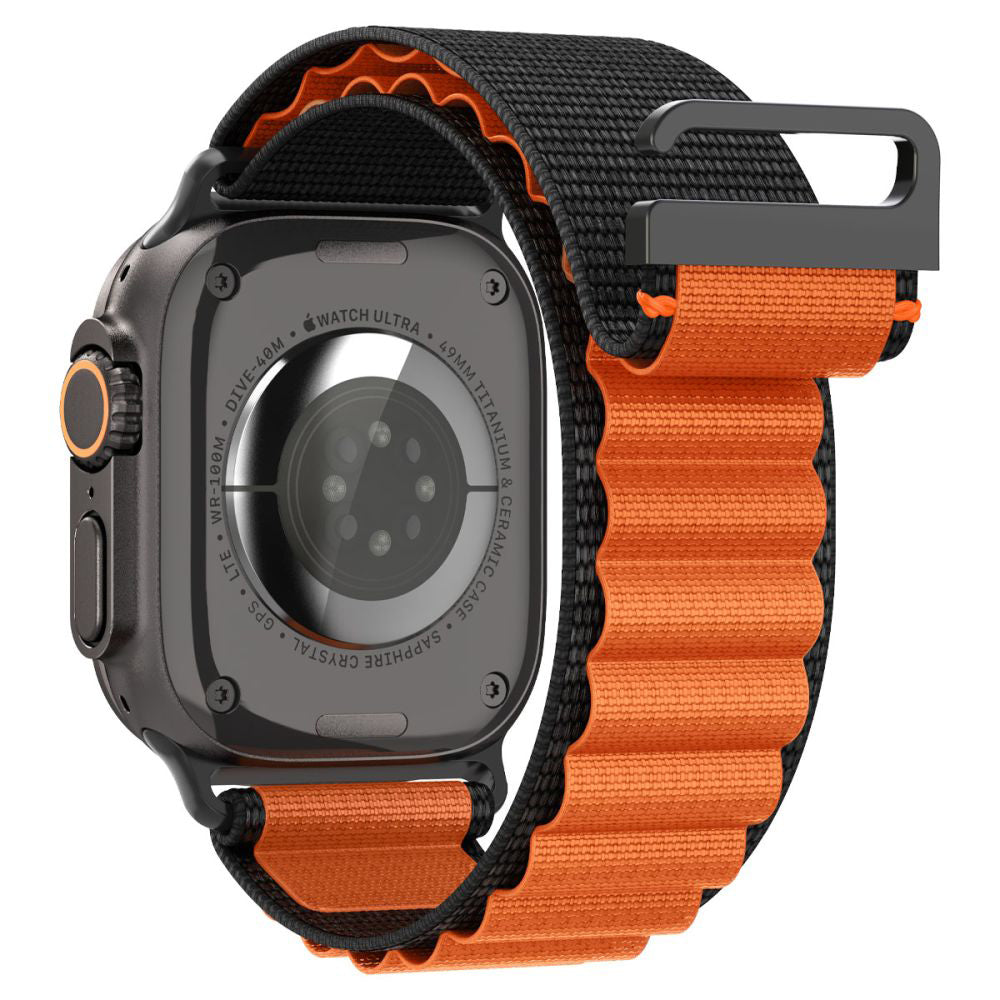 Cinturino Spigen WBF1 per Apple Watch 49mm / 46mm / 45mm / 44mm Series, Nero Arancione AMP10145