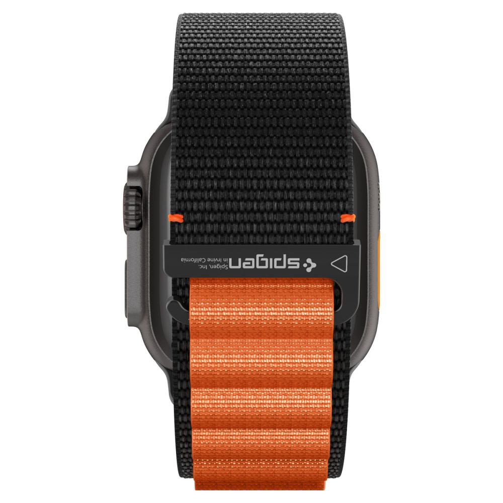 Cinturino Spigen WBF1 per Apple Watch 49mm / 46mm / 45mm / 44mm Series, Nero Arancione AMP10145