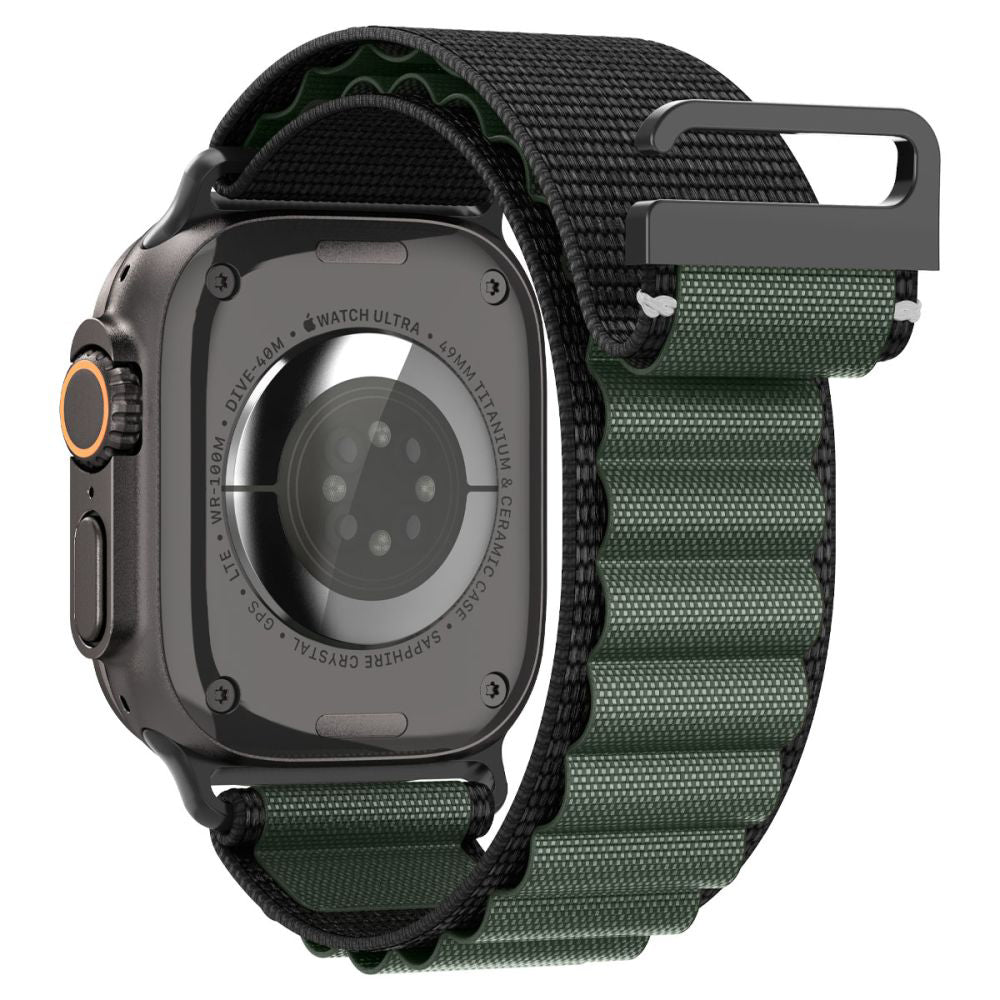 Cinturino Spigen WBF1 per Apple Watch 49mm / 46mm / 45mm / 44mm Series, Nero Verde AMP10223