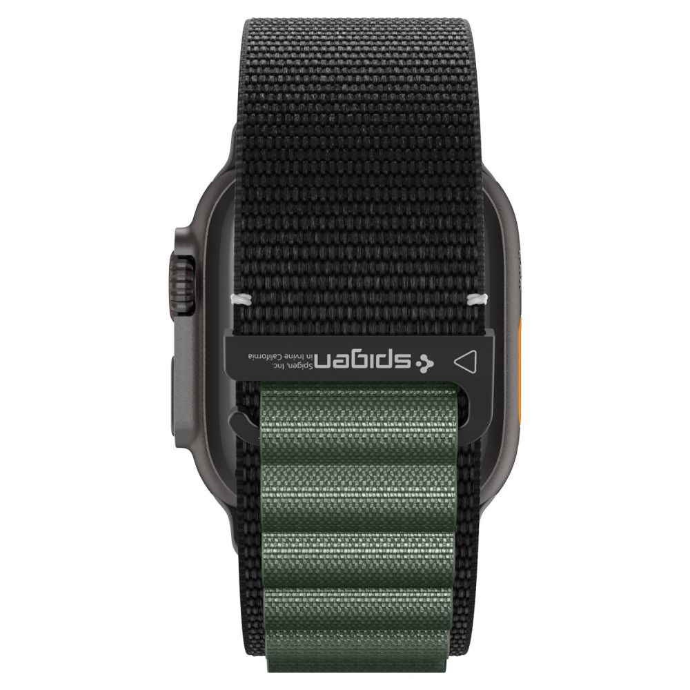 Cinturino Spigen WBF1 per Apple Watch 49mm / 46mm / 45mm / 44mm Series, Nero Verde AMP10223